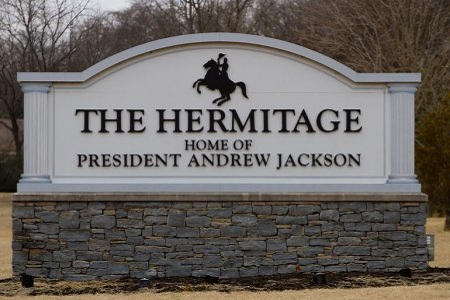 The Hermitage.  This is the sign you see when you enter the property from the main highway.