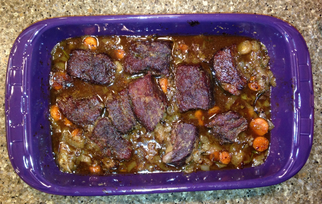 Braised Short Ribs - Cooked.  Boy were they good.