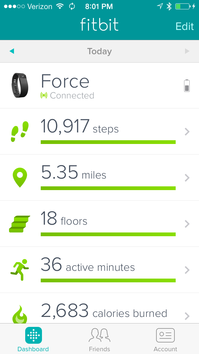 My Fitbit stats for today - 7-Dec-2013