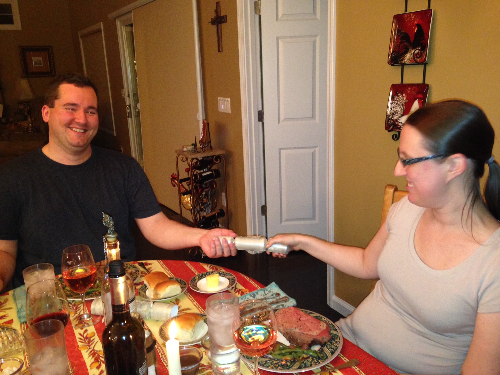 Lisa and Mike with Christmas Cracker