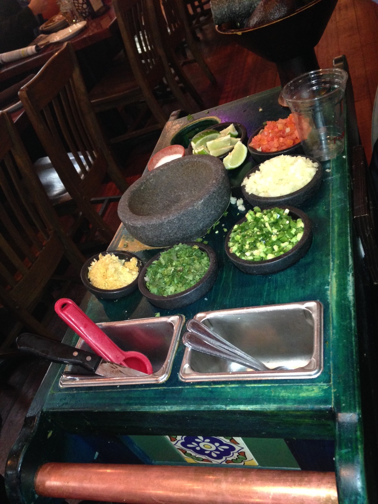 Tableside Guacamole ingredients at Salsa 17 - Arlington Heights, IL - Dec 2013