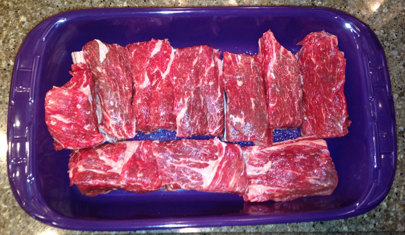 The Short Ribs - ready to be cooked.