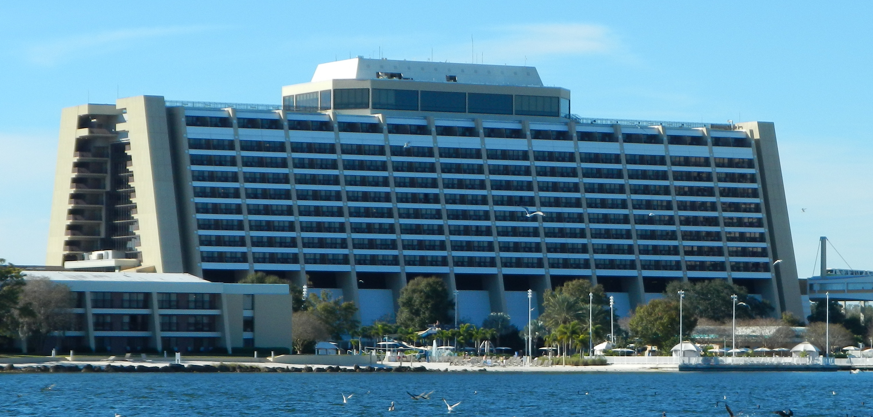 This was our view of the Contemporary Resort from our boat ride to the Magic Kingdom.