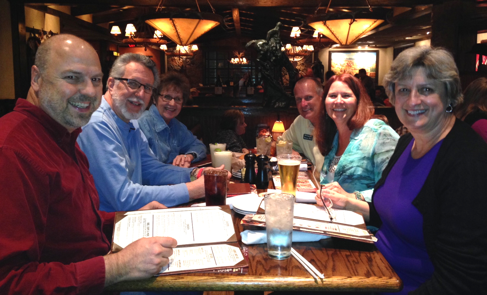 Dinner tonight at Longhorn Steakhouse in Pigeon Forge, TN - Nancy and I, Ken and Faye H and Howard and Linda P.