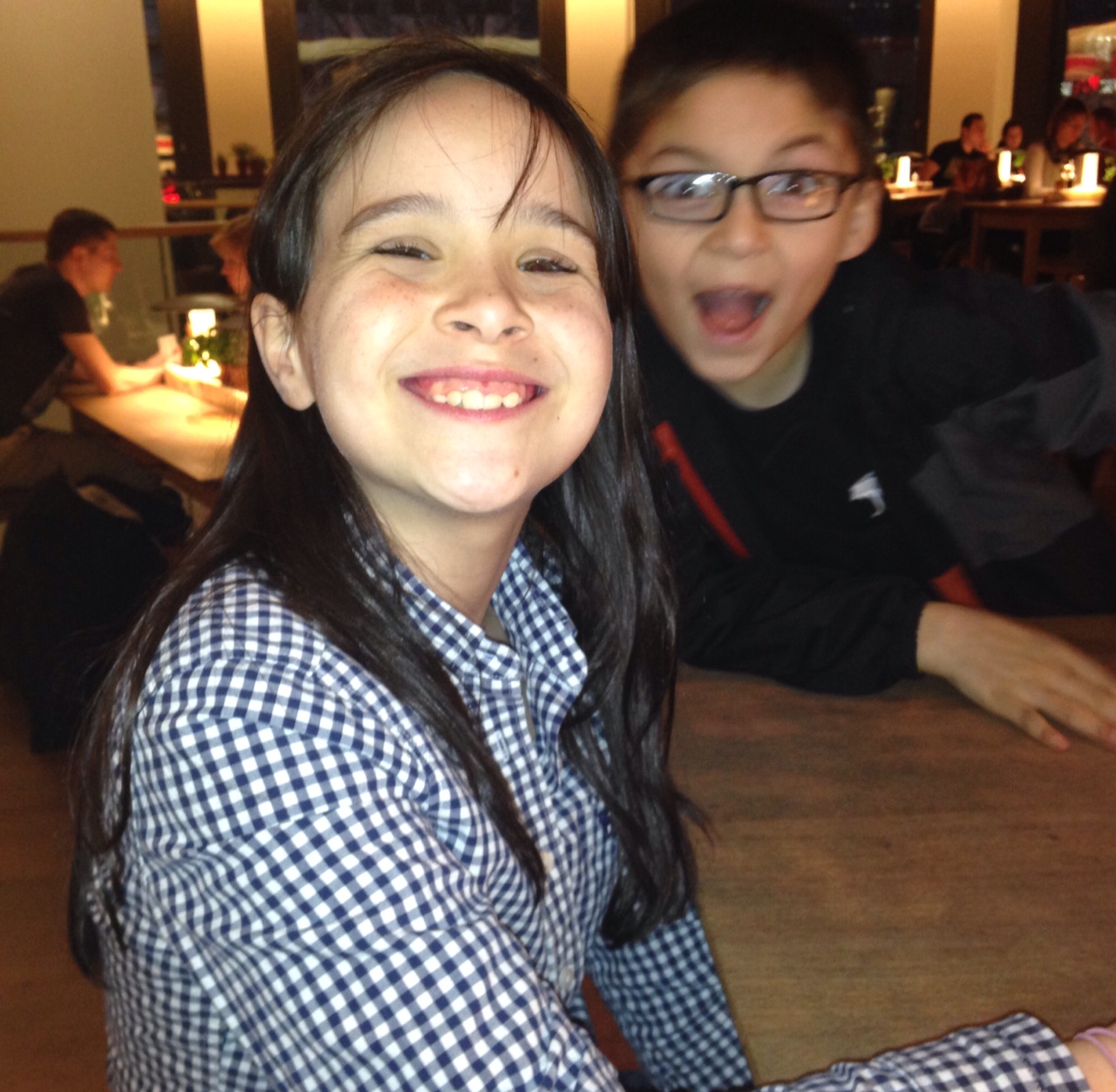 Squishy (Ashlyn) with Tommy the photo-bomber.  Great kids!