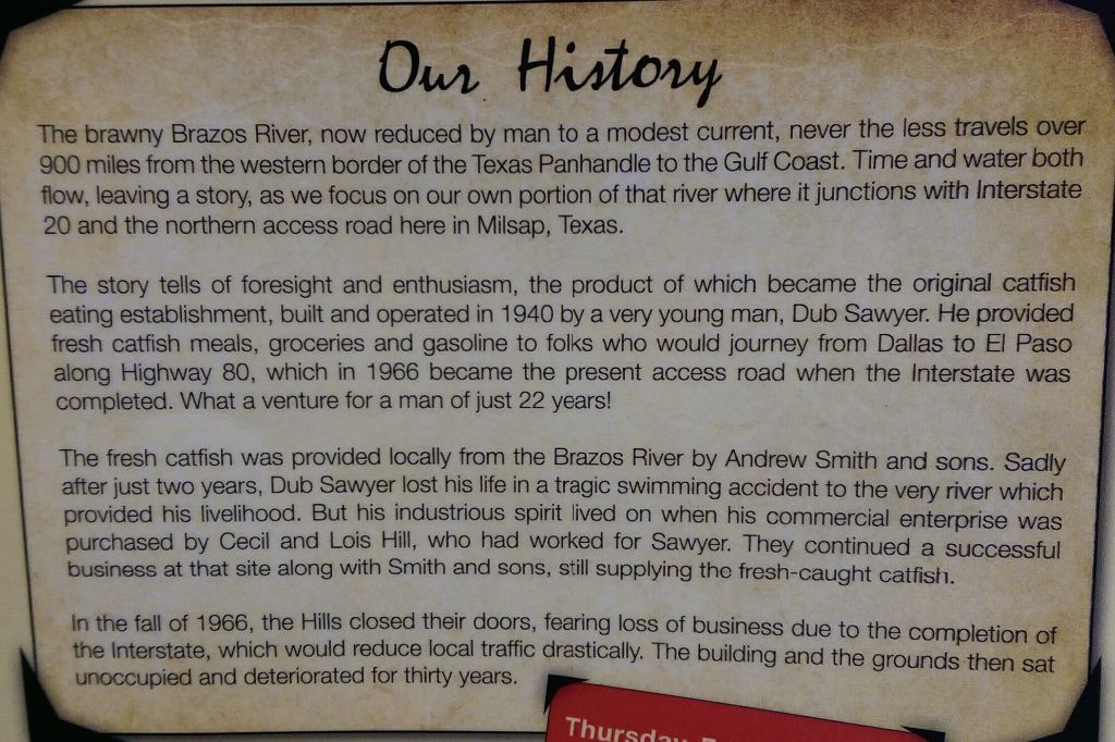 Brazos River Catfish Cafe - History
