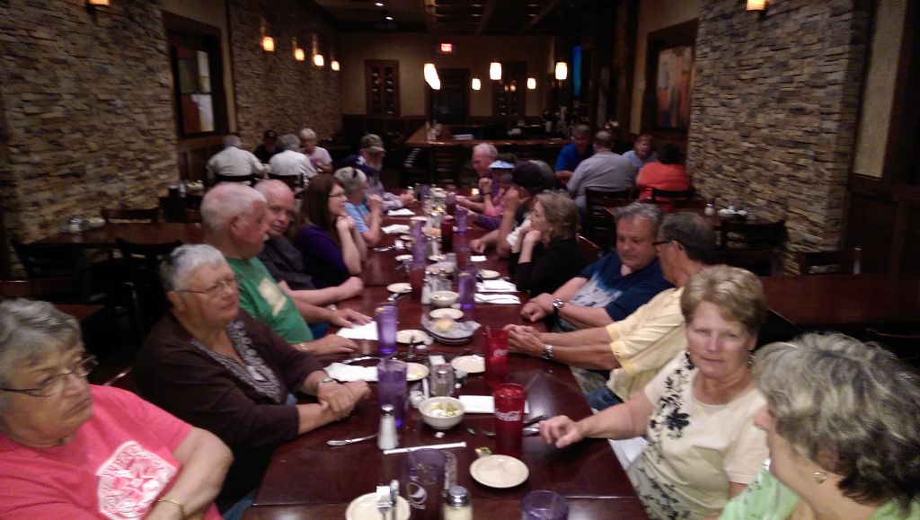The Rally Holdover Group at Dinner at Roma's Italian Restaurant in Durant, OK