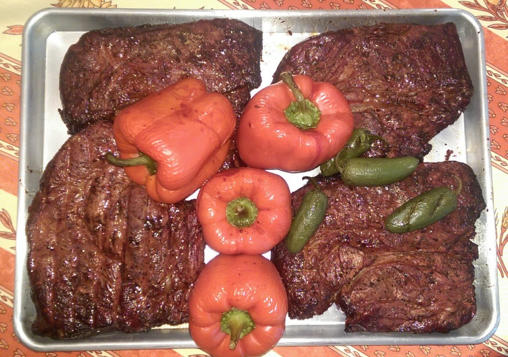 Smoked Chuck Roasts and Peppers
