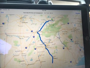 Our planned route from Sevierville, TN to Elko, GA