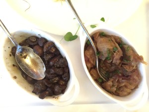 Sides of Mushrooms and Caramelized Onions